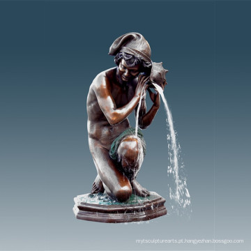Grande Estátua Pequena Fonte Pescador Bronze Escultura Tpls-012